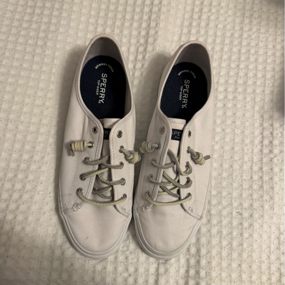 Sperry Shoes - Sperry Off-White Canvas Slip-Ons